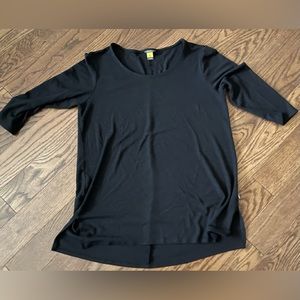 Eddie Bauer 3/4 sleeve fine knit tunic black large